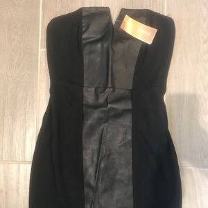 Leather Strapless dress